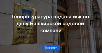 Генпрокуратура подала иск по делу Башкирской содовой компани