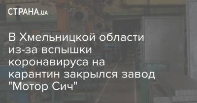 В Хмельницкой области из-за вспышки коронавируса на карантин закрылся завод "Мотор Сич"