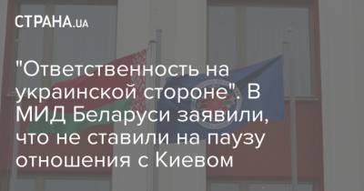 "Ответственность на украинской стороне". В МИД Беларуси заявили, что не ставили на паузу отношения с Киевом