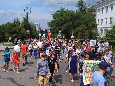 В Хабаровске на несогласованную акцию в поддержку Фургала пришли около 1 200 человек
