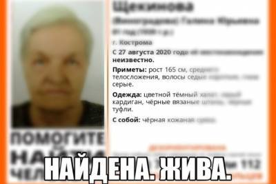 В Костроме благополучно завершилась история с исчезновением пожилой женщины