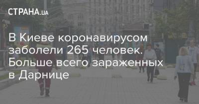 В Киеве коронавирусом заболели 265 человек. Больше всего зараженных в Дарнице