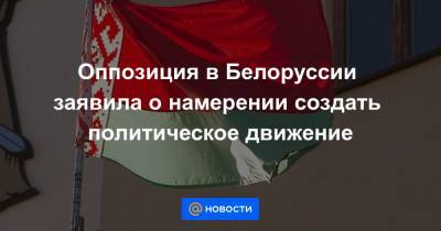 Оппозиция в Белоруссии заявила о намерении создать политическое движение