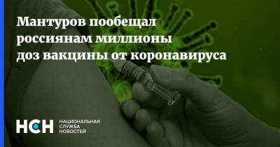Мантуров пообещал россиянам миллионы доз вакцины от коронавируса