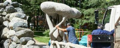 В красногорском детском городке «Сказочный» продолжают реконструировать фонтан
