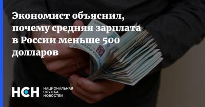 Экономист объяснил, почему средняя зарплата в России меньше 500 долларов