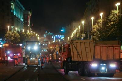 Тверскую улицу в Москве перекрыли для замены асфальта