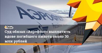 Суд обязал«Аэрофлот» выплатить вдове погибшего пилота около 30 млн рублей