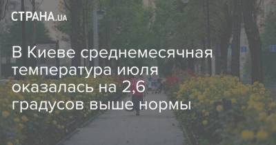 В Киеве среднемесячная температура июля оказалась на 2,6 градусов выше нормы