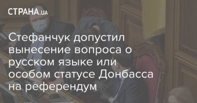 Стефанчук допустил вынесение вопроса о русском языке или особом статусе Донбасса на референдум