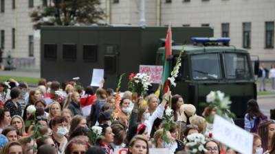 К месту проведения акции протеста в Минске доставили спецтехнику