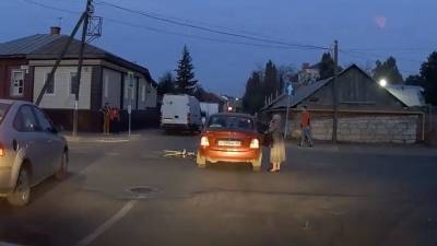 "Калина" сбила велосипедиста в Ельце (видео)