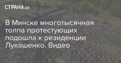 В Минске многотысячная толпа протестующих подошла к резиденции Лукашенко. Видео