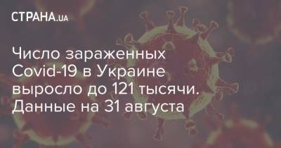 Число зараженных Covid-19 в Украине выросло до 121 тысячи. Данные на 31 августа