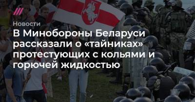 В Минобороны Беларуси рассказали о «тайниках» протестующих с кольями и горючей жидкостью