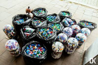 С марта липчане собрали более 200 килограммов пластиковых крышек