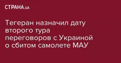 Тегеран назначил дату второго тура переговоров с Украиной о сбитом самолете МАУ
