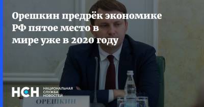 Орешкин предрёк экономике РФ пятое место в мире уже в 2020 году