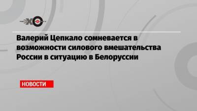 Валерий Цепкало сомневается в возможности силового вмешательства России в ситуацию в Белоруссии