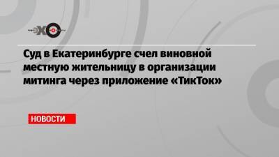 Суд в Екатеринбурге счел виновной местную жительницу в организации митинга через приложение «ТикТок»
