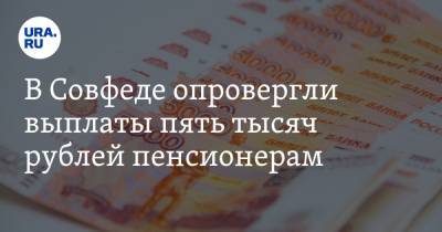 В Совфеде опровергли выплаты пять тысяч рублей пенсионерам