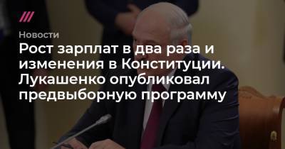 Рост зарплат в два раза и изменения в Конституции. Лукашенко опубликовал предвыборную программу