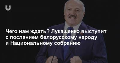 Чего нам ждать? Лукашенко выступит с посланием белорусскому народу и Национальному собранию