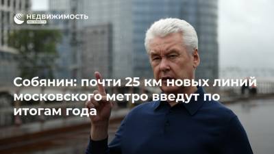 Собянин: почти 25 км новых линий московского метро введут по итогам года