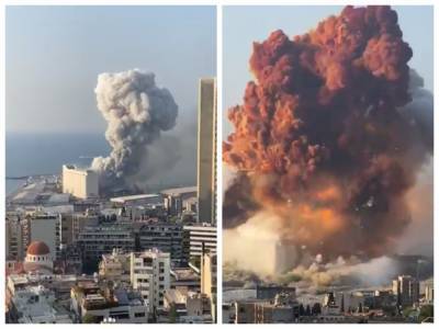 В столице Ливана произошел грандиозный взрыв: момент попал на видео