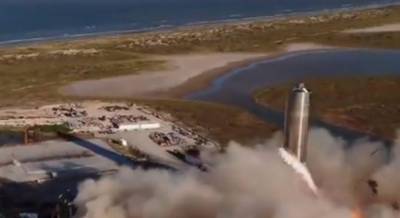 SpaceX провела пуск нового прототипа "марсианского" корабля (видео)