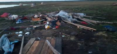 На Ямале страшный ураган обрушился на тундру: сильным ветром снесло пять чумов