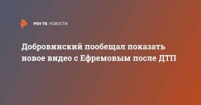 Добровинский пообещал показать новое видео с Ефремовым после ДТП