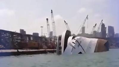 Круизный лайнер Orient Queen затонул после взрыва в порту Бейрута