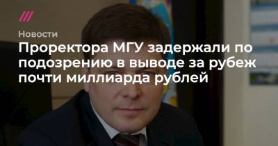 Проректора МГУ задержали по подозрению в выводе за рубеж почти миллиарда рублей
