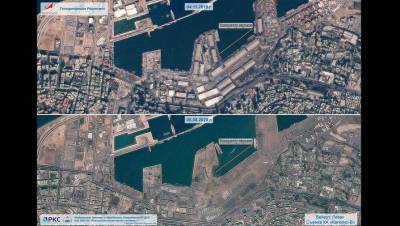 Роскосмос обнародовал фото с российского спутника последствий взрыва в Бейруте