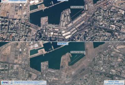 "Роскосмос" опубликовал снимки разрушенного порта в Бейруте
