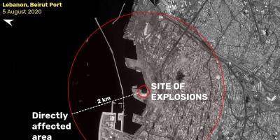 Последствия взрыва в Бейруте показали со спутника (фото)