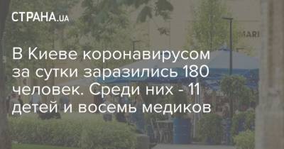 В Киеве коронавирусом за сутки заразились 180 человек. Среди них - 11 детей и восемь медиков