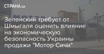 Зеленский требует от Шмыгаля оценить влияние на экономическую безопасность Украины продажи "Мотор Сичи"