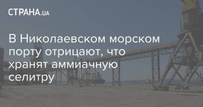 В Николаевском морском порту отрицают, что хранят аммиачную селитру