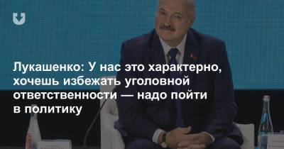 Лукашенко: У нас это характерно, хочешь избежать уголовной ответственности — надо пойти в политику