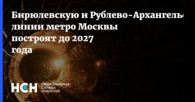 Бирюлевскую и Рублево-Архангельскую линии метро Москвы построят до 2027 года