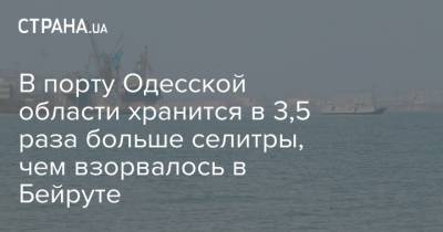 В порту Одесской области хранится в 3,5 раза больше селитры, чем взорвалось в Бейруте