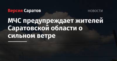 МЧС предупреждает жителей Саратовской области о сильном ветре