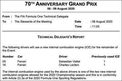 В Ferrari заменили моторы обоим гонщикам