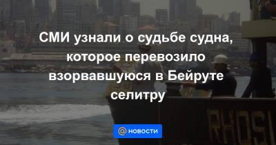 СМИ узнали о судьбе судна, которое перевозило взорвавшуюся в Бейруте селитру