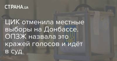 ЦИК отменила местные выборы на Донбассе. ОПЗЖ назвала это кражей прав избирателей и идет в суд
