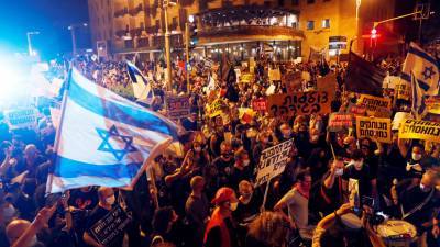 У резиденции Нетаньяху в Иерусалиме проходит митинг