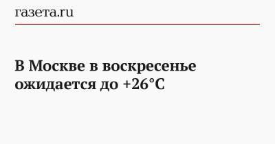 В Москве в воскресенье ожидается до +26°С