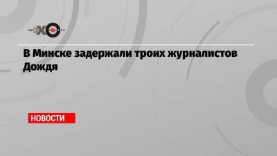 В Минске задержали троих журналистов «Дождя№